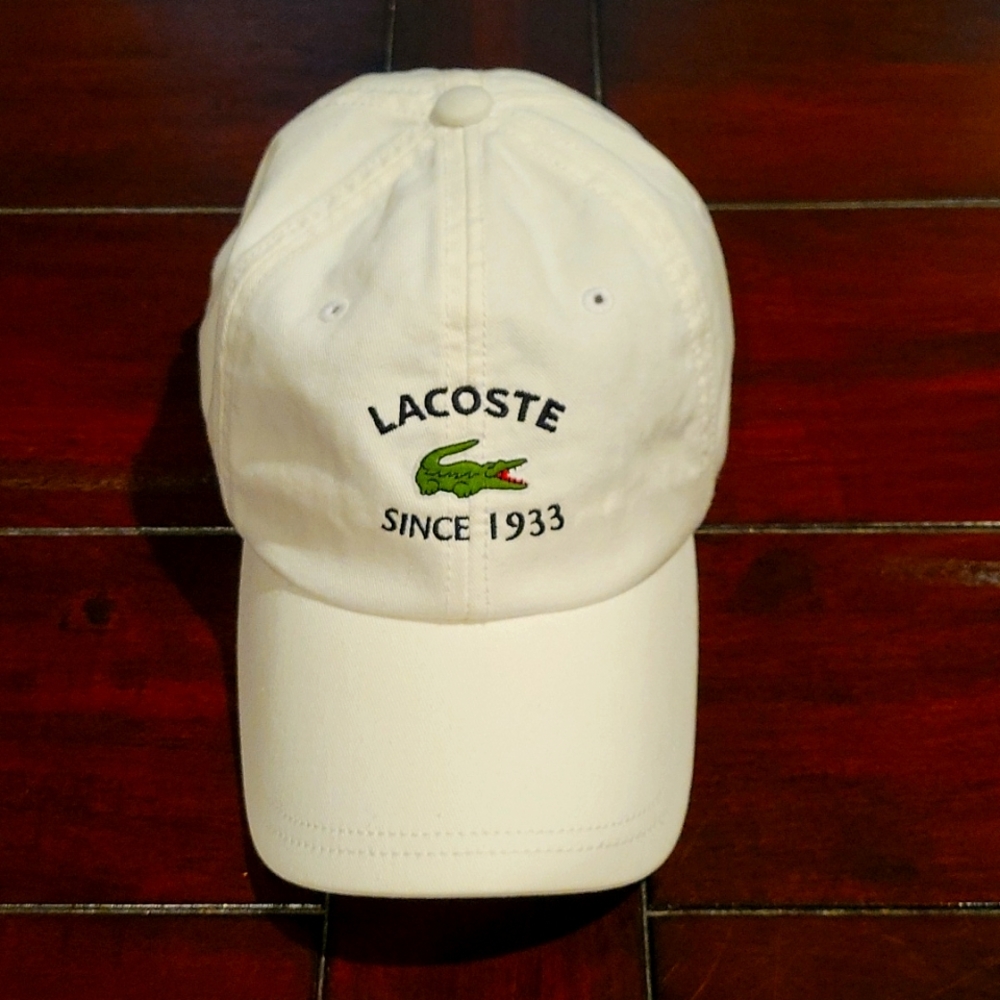 Lacoste white baseball cap hat